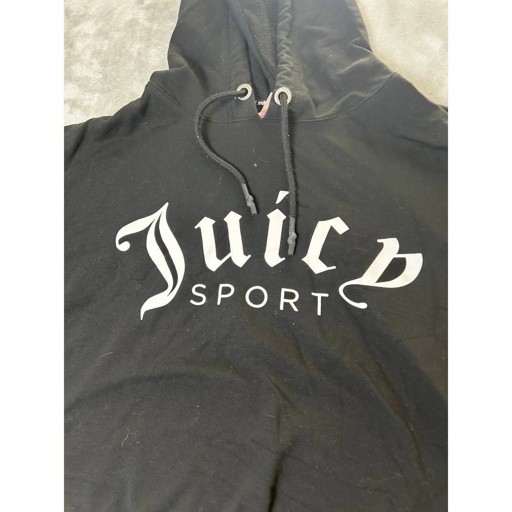 Juicy Couture Black Sports Cropped Hoodie Women XL